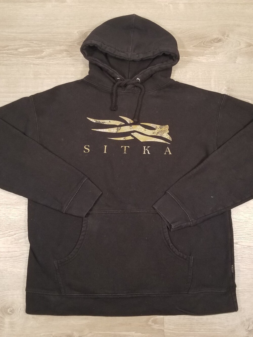 Sitka Heavy Cotton Icon Optifade Elevated Pullover Camo Black Hoodie Mens Large